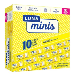 Luna Gluten Free Minis Bars Lemon Zest