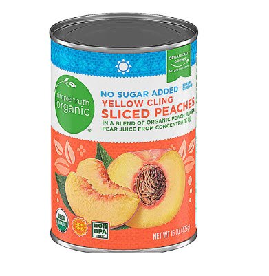 Simple Truth Organic Yellow Cling Sliced Peaches No Sugar Added