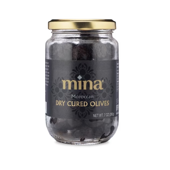 Mina Moroccan Dry Cured Black Olives Jar