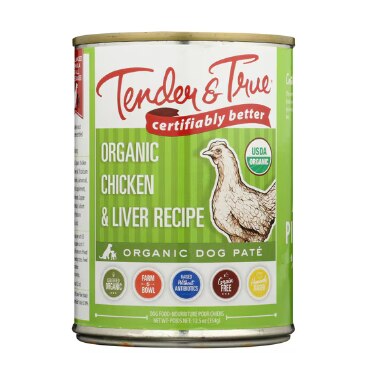 Tender & True Organic Wet Dog Food Chicken & Liver