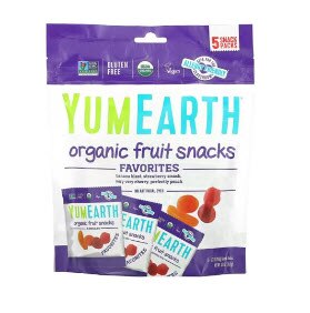 Yum Earth Non-GMO Organic Fruit Snacks Banana Cherry Peach & Strawberry
