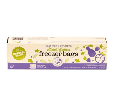Natural Value Slider Storage Gallon Freezer Bags