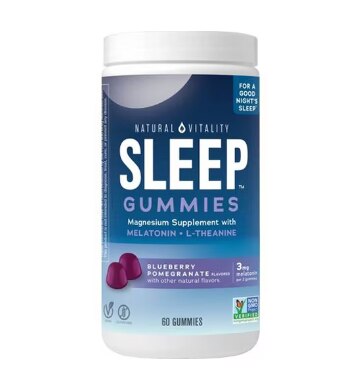 Natural Vitality Calm Sleep Gummies Magnesium Blueberry Pomegranate
