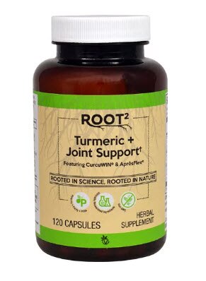 Vitacost-Root2 Turmeric + Joint Support Featuring CurcuWIN® & ApresFlex® -- 120 Capsules