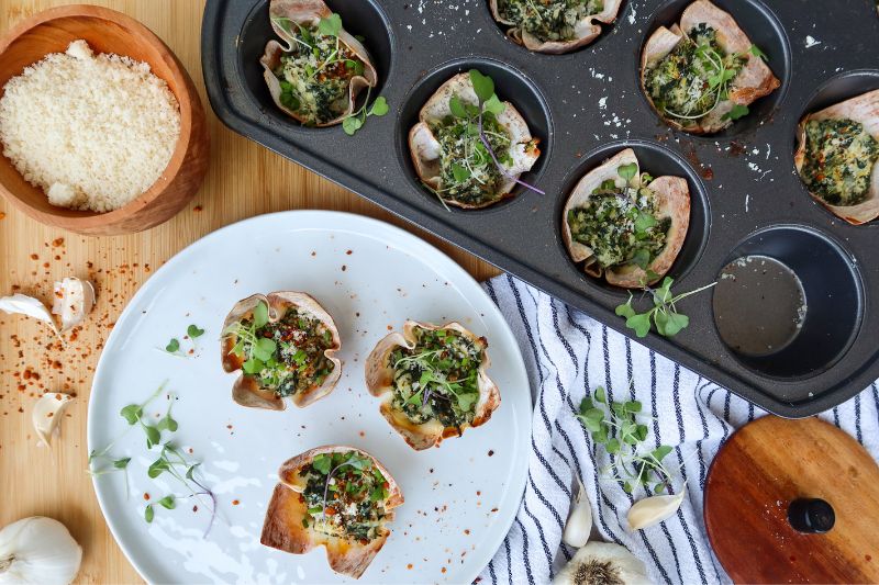 Spinach Dip Wontons