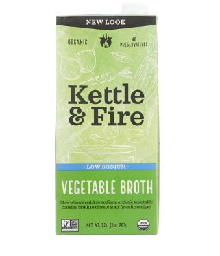 Kettle & Fire No Perservatives Organic Vegetable Broth -- 32 fl oz