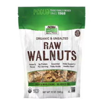 NOW Foods Organic Raw Walnuts - Unsalted
