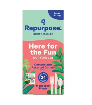 Repurpose Compostable Fork Spoon & Knife Utensils - 8 Each -- 24 Utensils