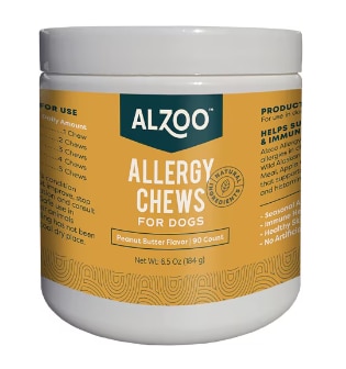 Alzoo Allergy Supplement For Dogs Soft Chews Peanut Butte