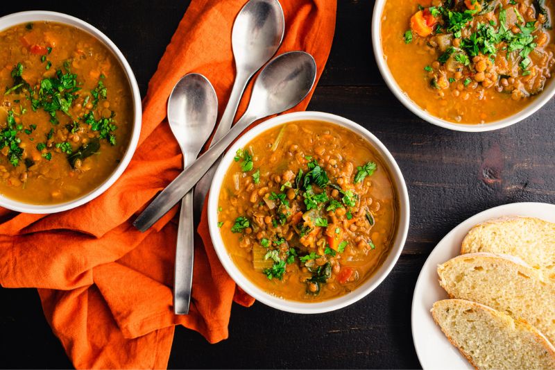 Vegan Lentil Curry With Roasted Butternut Squash