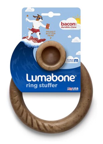 Lumabone Ring Stuffer Dog Chew Toy Bacon Lumabone Ring Stuffer Dog Chew Toy Bacon