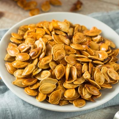 Maple-Cinnamon Roasted Pumpkin Seeds Recipe