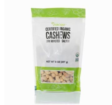 Vitacost Certified Organic Cashews