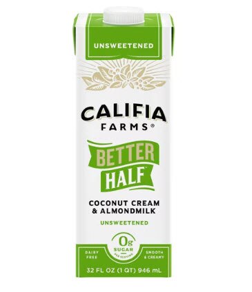 Califia Farms Dairy Free Unsweetened Better Half Almond Milk Half and Half -- 32 fl oz