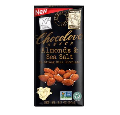 Chocolove Non-GMO Almonds & Sea Salt in Strong Dark Chocolate