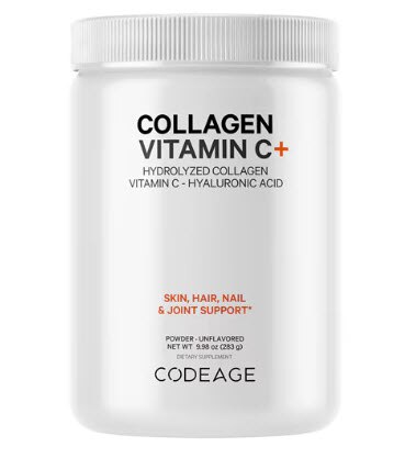 Codeage Collagen Vitamin C with Hydrolyzed Collagen Hyaluronic Acid & Digestive Enzymes -- 9.98 oz Codeage Collagen Vitamin C with Hydrolyzed Collagen Hyaluronic Acid & Digestive Enzymes -- 9.98 oz