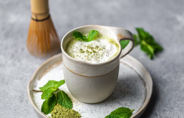 Dairy-Free Peppermint Matcha Latte