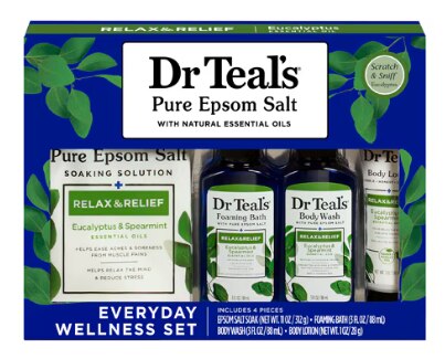 Dr Teal's Pure Epsom Salt 4 Piece Gift Set- Relax & Relief Eucalyptus