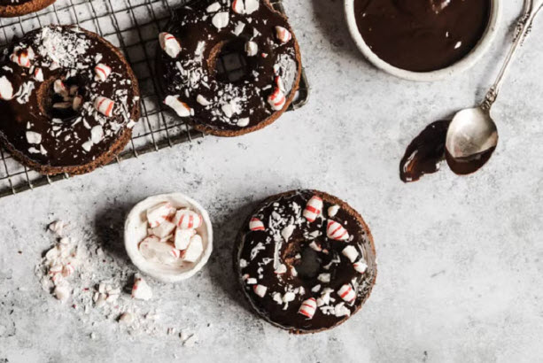 Gluten-Free Chocolate Peppermint Cake Donuts