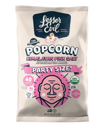 LesserEvil Popcorn Organic Gluten Free Himalayan Pink Salt -- 8 oz