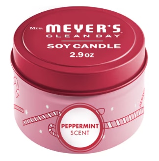 Mrs. Meyer's Clean Day Scented Soy Tin Candle Holiday Scent Peppermint