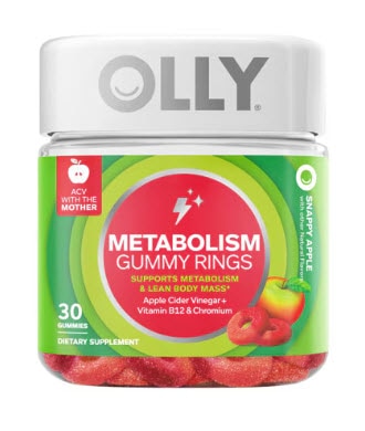Olly Metabolism Gummy Rings Snappy Apple -- 30 Gummies