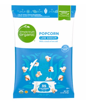 Simple Truth Organic Low Sodium Popcorn -- 4.4 oz