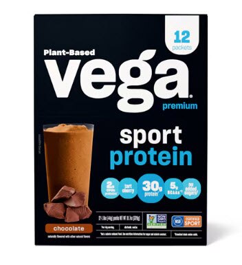 Vega Sport Protein Powder - NSF Certified for Sport Chocolate -- 12 Packets