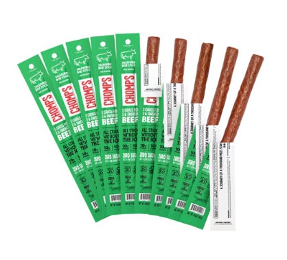 Chomps Meat Sticks Zero Sugar Jalapeno Beef -- 10 Pack