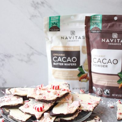 Dark Chocolate Peppermint Bark Made With Navitas Organics Products