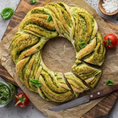 Nut-Free Pesto Bread Wreath