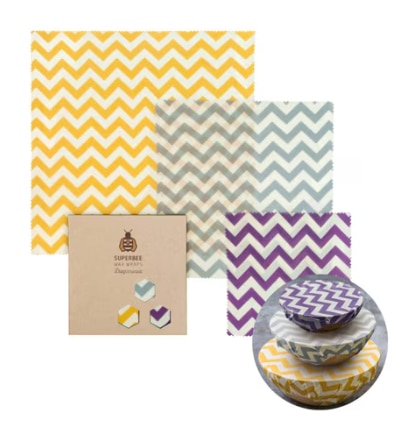 Superbee Reusable Beeswax Wrap Set of 3