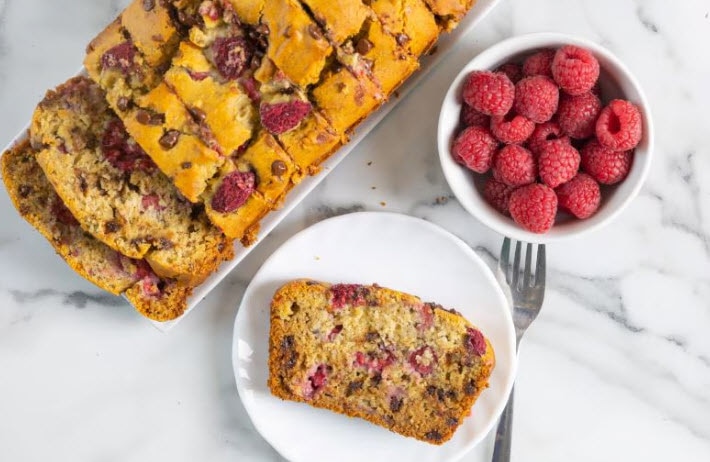Fresh Raspberry Banana Bread