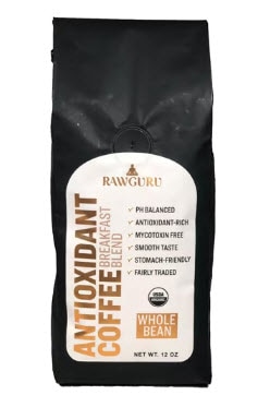 RawGuru Coffee Whole Bean Organic Antioxidant -- 12 oz