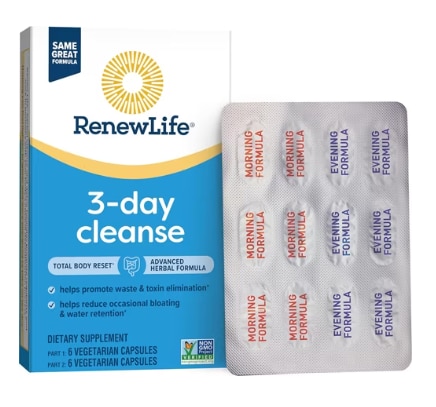 Renew Life Adult Cleanse 3-Day Total Body Reset 2-Part Program