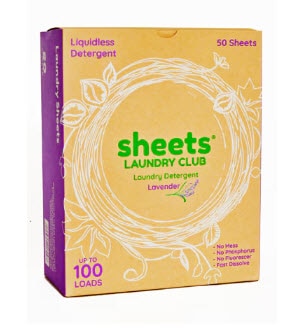 Sheets Laundry Club Laundry Detergent Sheets 100 Loads Lavender -- 50 Sheets