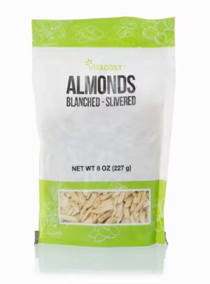 Vitacost Almonds Blanched - Slivered Kosher -- 8 oz (227 g)