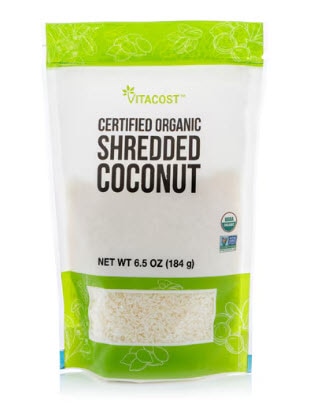 Vitacost Kosher Non-GMO Certified Organic Shredded Coconut -- 6.5 oz