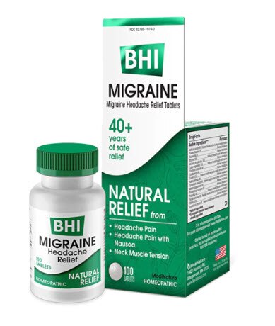 MediNatura BHI Migraine Relief -- 100 Tablets