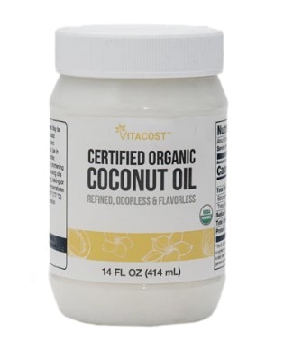Vitacost Certified Organic Coconut Oil Refined Odorless & Flavorless -- 14 fl oz (414 mL)