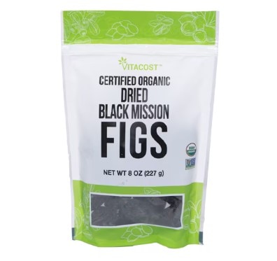 Vitacost Certified Organic Dried Black Mission Figs
