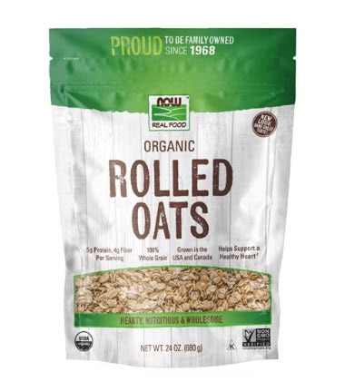 NOW Foods Certified Organic Rolled Oats -- 24 oz