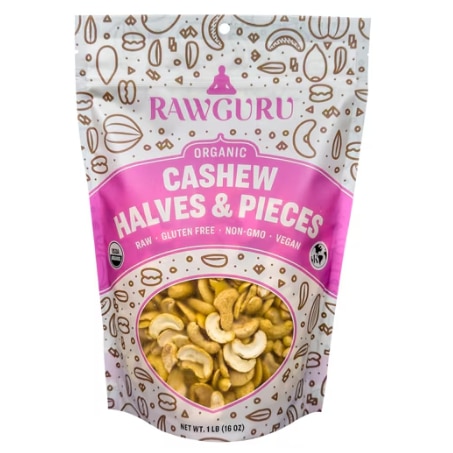 RawGuru Organic Cashew Halves & Pieces