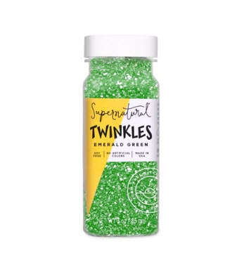 Supernatural Sprinkles Dye Free Emerald Green Sanding Sugar -- 3 oz