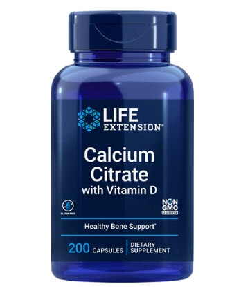 Life Extension Calcium Citrate with Vitamin D -- 200 Vegetarian Capsules