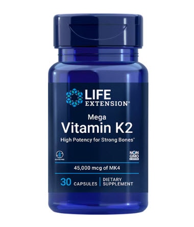 Life Extension Mega Vitamin K2 -- 45000 mcg of MK4 - 30 Capsules