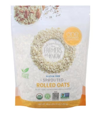 One Degree Organic Foods Sprouted Rolled Oats -- 45 oz