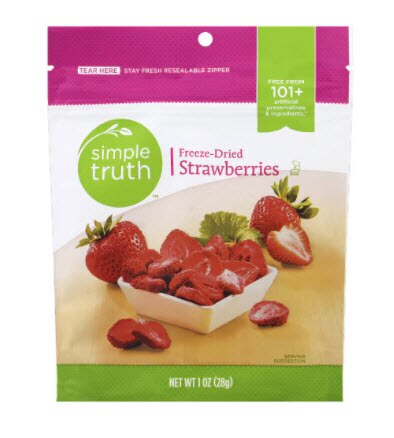 Simple Truth Freeze-Dried Strawberries -- 1 oz Simple Truth Freeze-Dried Strawberries -- 1 oz