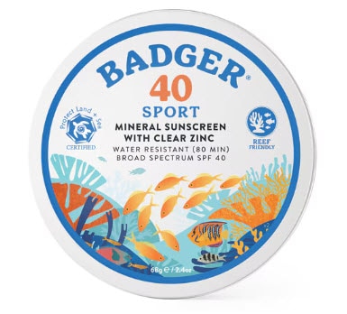 Badger Sport Mineral Sunscreen Tin SPF 40 -- 2.4 oz
