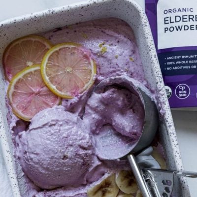 Cottage Cheese Ice Cream With Elderberry
